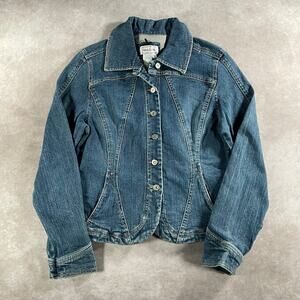 Vintage Women’s Y2K Live A Little Dainty Denim Jacket Small